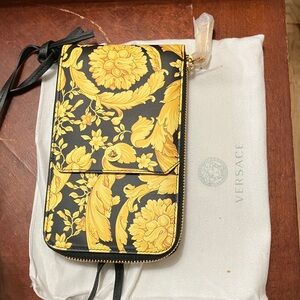 Versace Baroque Black and Gold Pouch